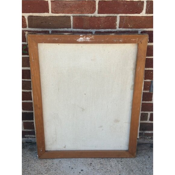 VTG Tiger Portrait Canvas Art Abstract Expressionist Style Red/Orange Background - Picture 5 of 8